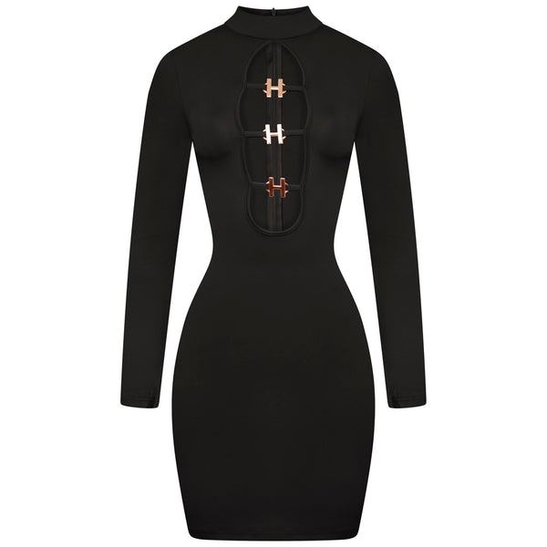 Black H Mini Dress