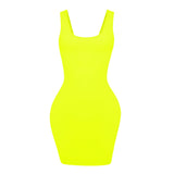 Neon Yellow Soft Bandage Mini Dress