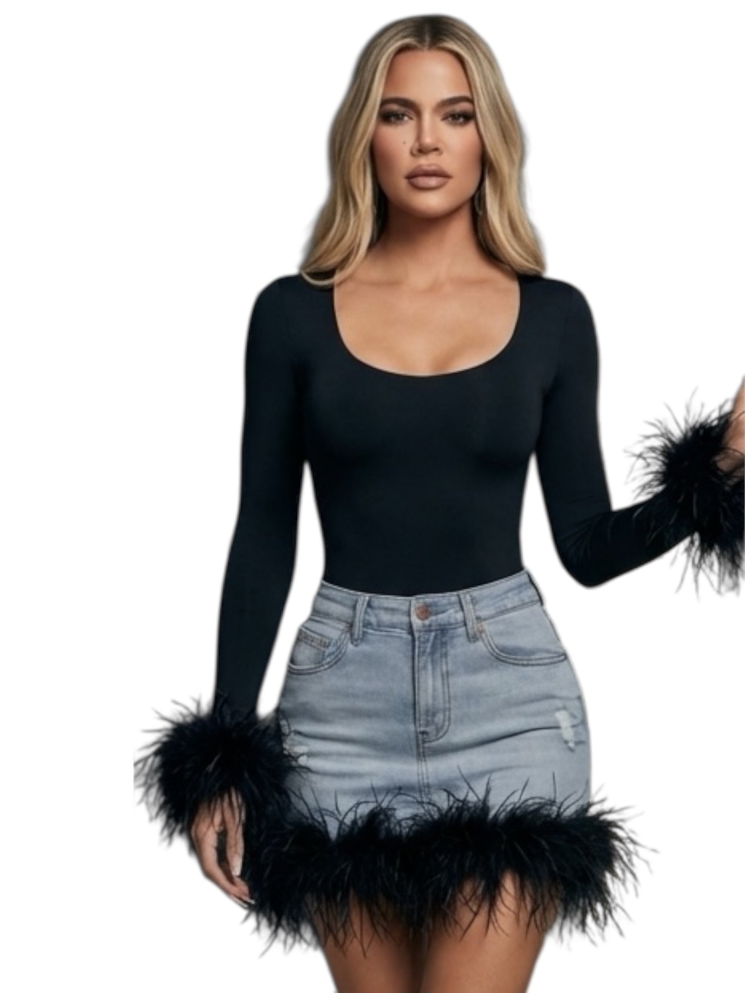 Black Double Up Fur Body