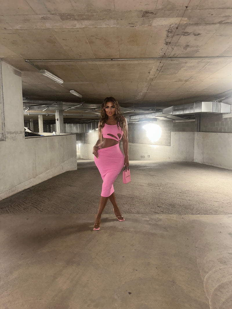 Pink Day to Night Midi Dress