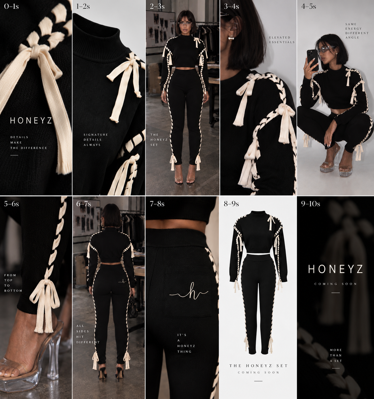 Double Knit Set Black + Cream (PRE ORDER EARLY NOVEMBER)