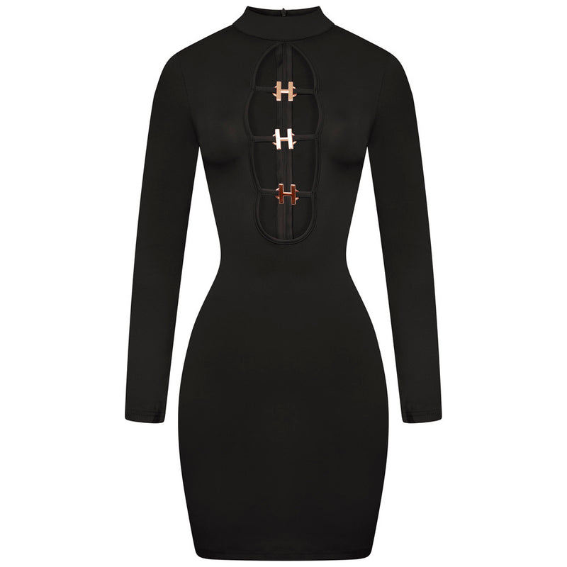 Black H Mini Dress
