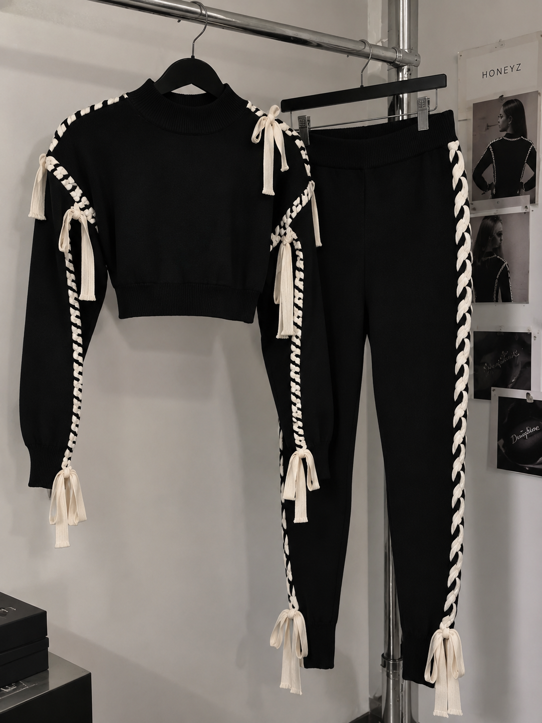 Double Knit Set Black + Cream (PRE ORDER EARLY NOVEMBER)