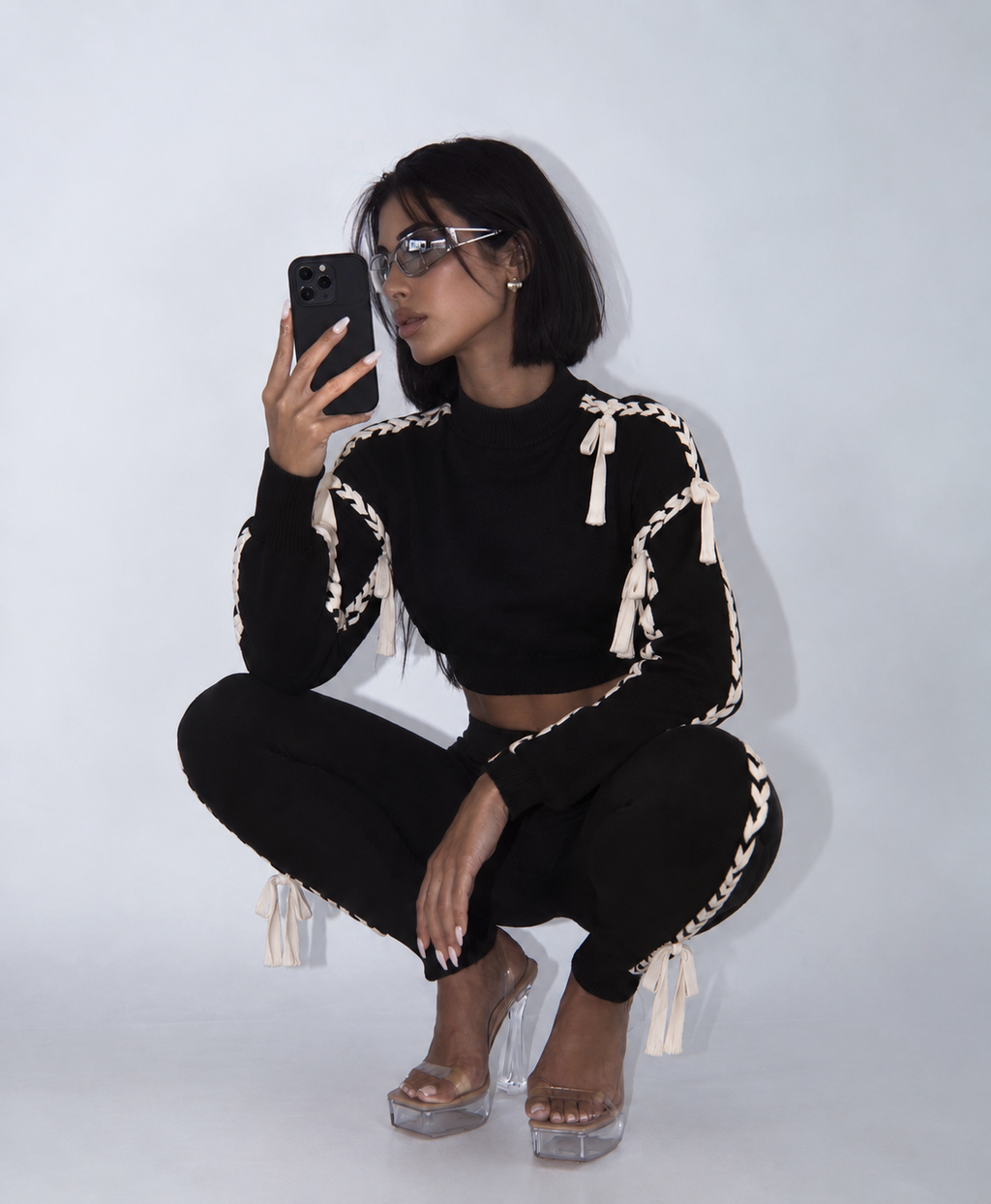 Double Knit Set Black + Cream (PRE ORDER EARLY NOVEMBER)