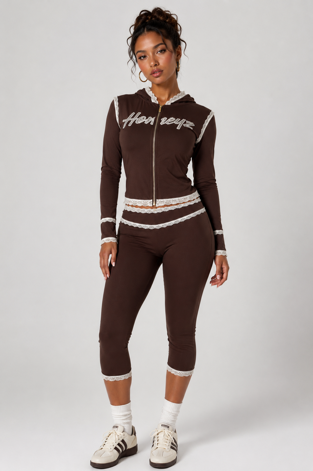 All’Da’Honeys Wear HONEYZ Chocolate+Vanilla Capri Set