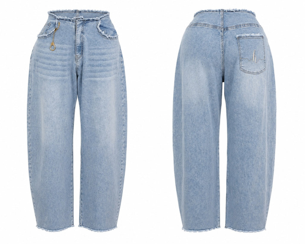 Cuffed 4lfy Mom Jeans Light Wash Denim*Pre Order 15-23rd July Delivery*
