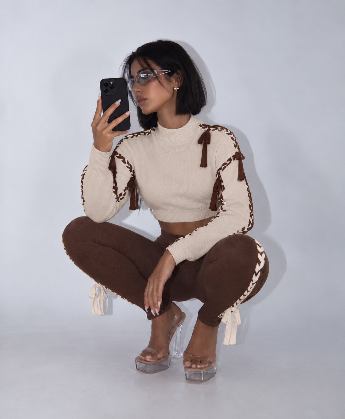 Double Knit Set Brown + Cream (PRE ORDER EARLY NOVEMBER)