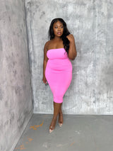 Pink Boobtube Midi