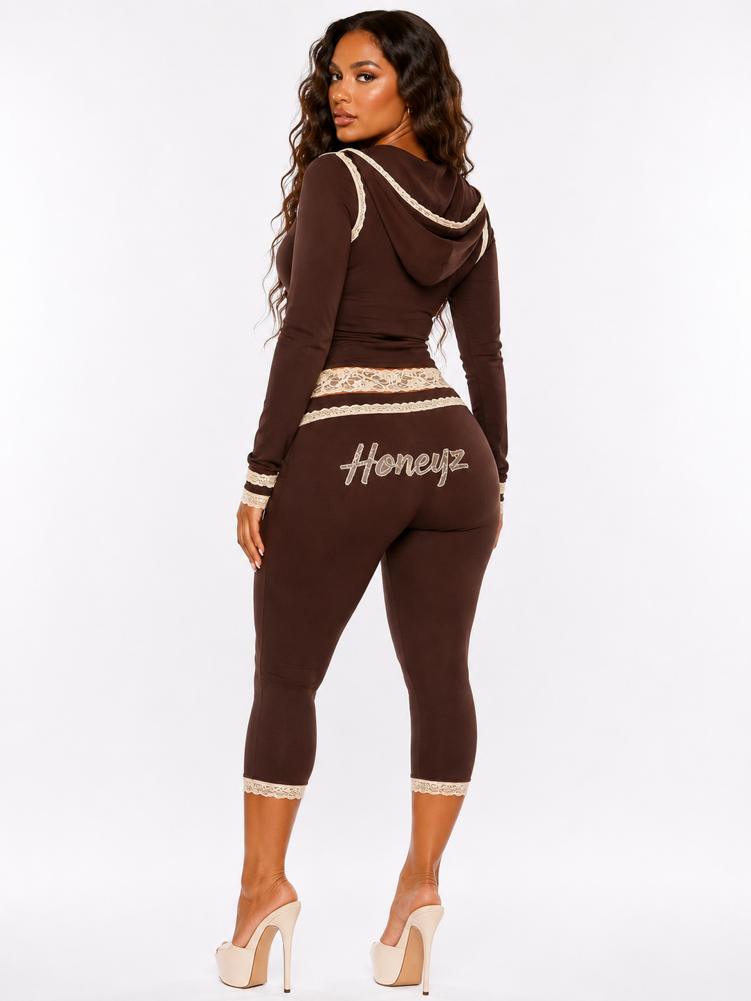 All’Da’HONEYZ Wear Honeyz Chocolate+Vanilla Capri Set