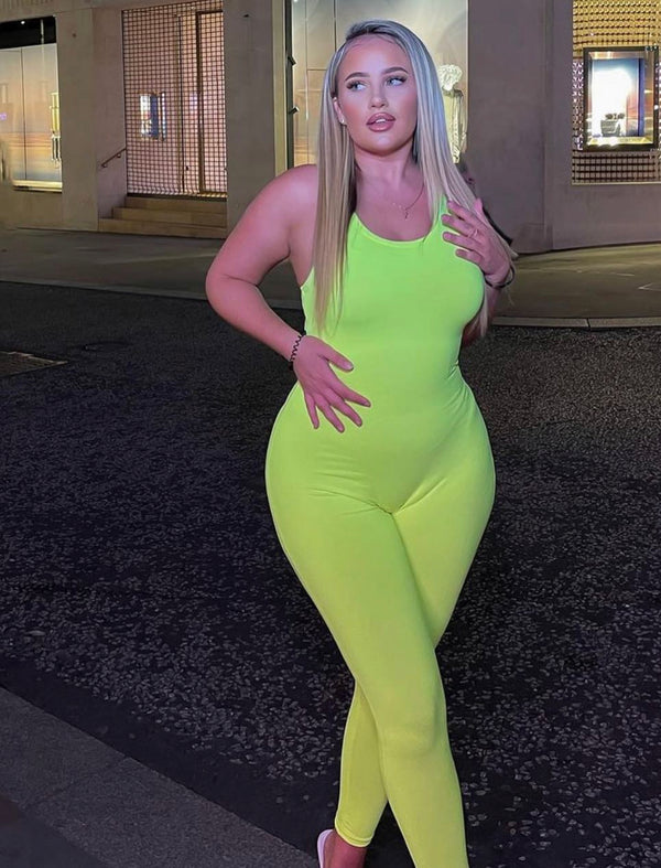 Neon Yellow Jumpsuit- 2way wear