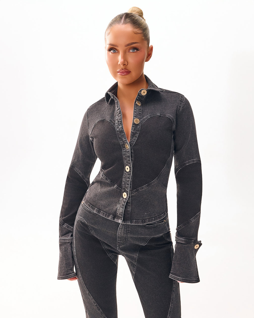 Femme Fatale 2 Shaded Black Denim Shirt
