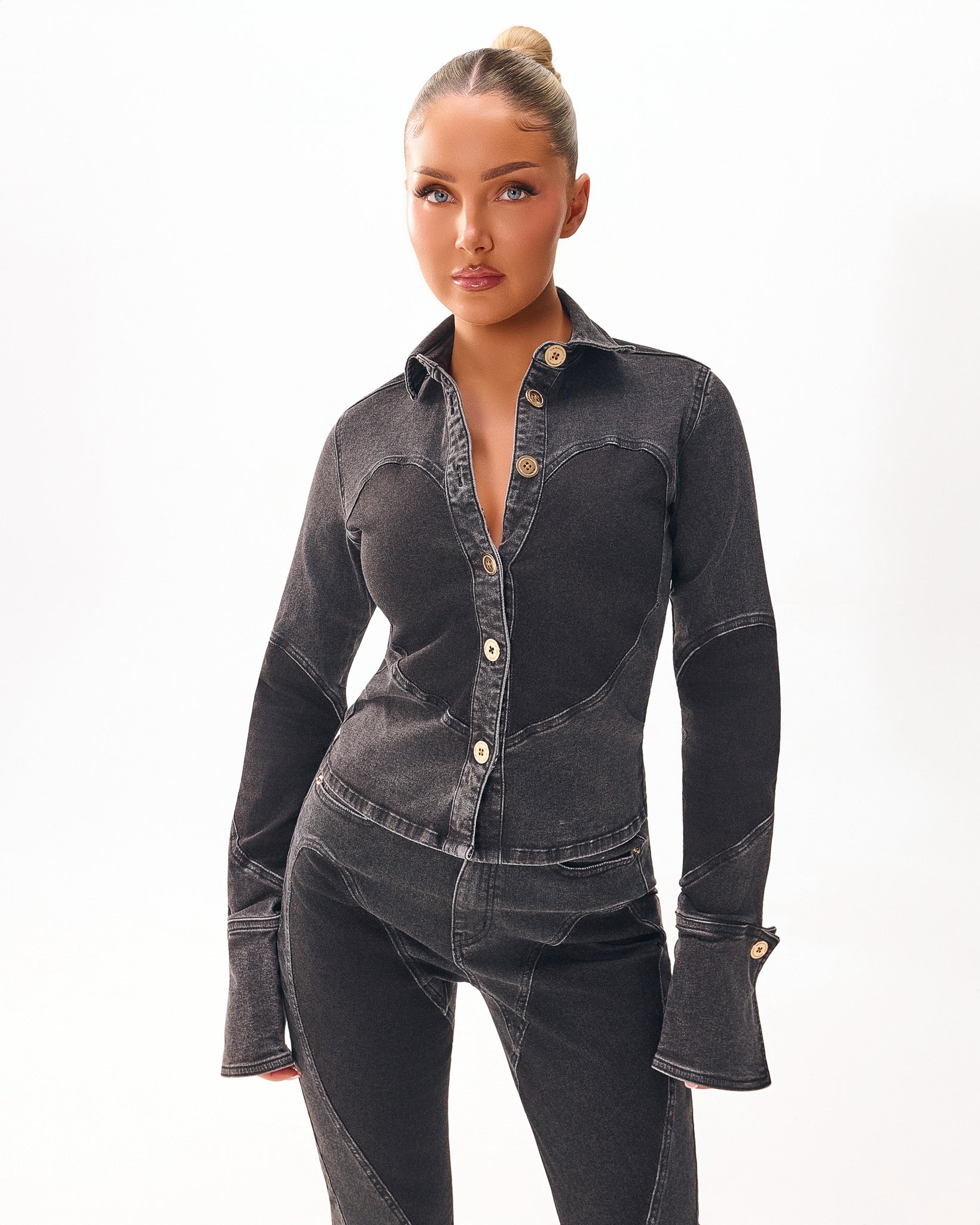 Femme Fatale 2 Shaded Black Denim Shirt