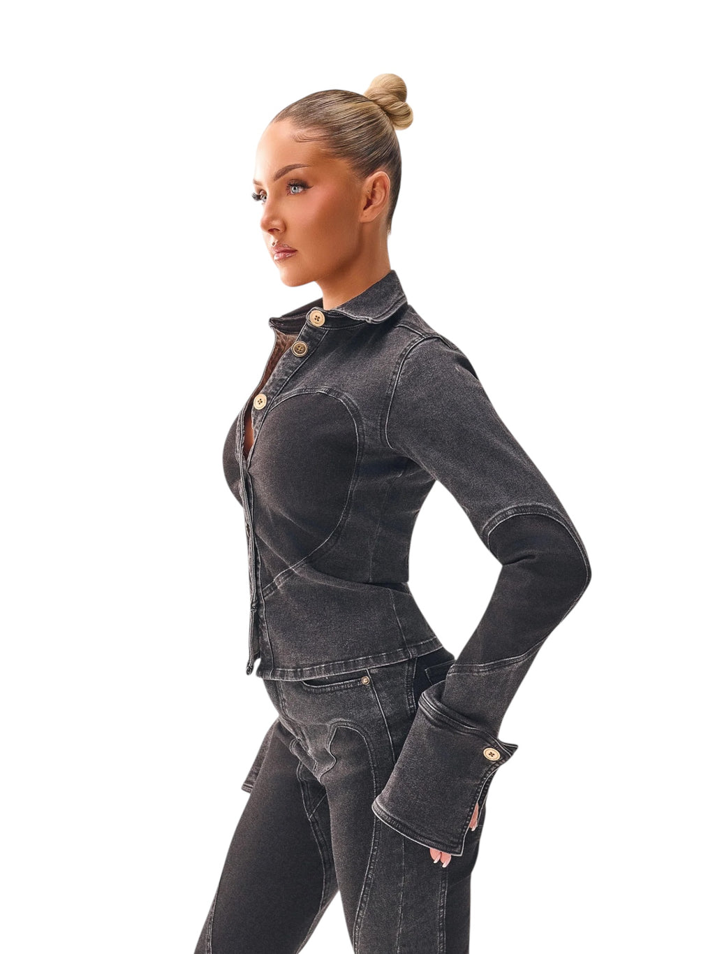 Femme Fatale 2 Shaded Black Denim Shirt