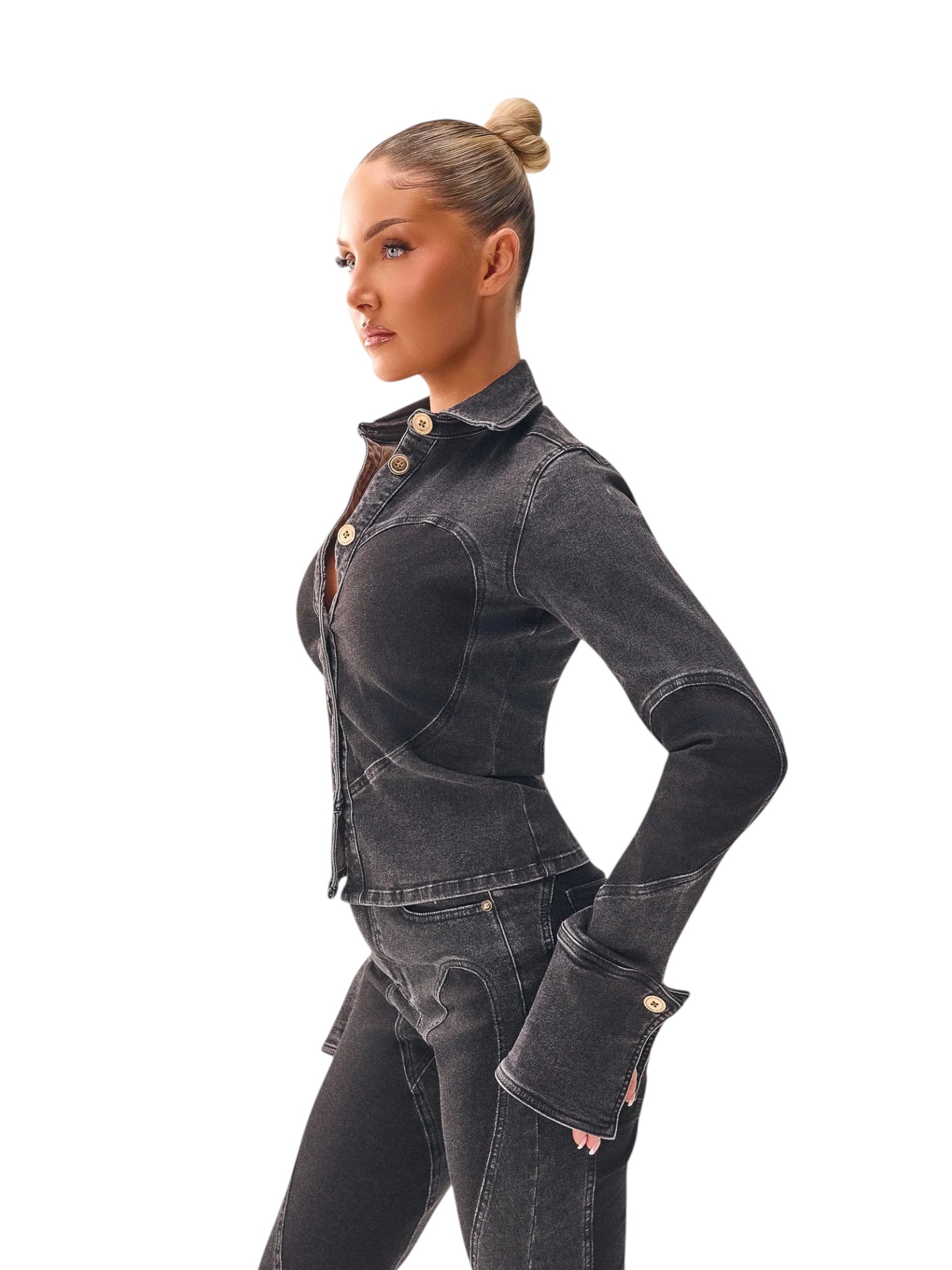 Femme Fatale 2 Shaded Black Denim Shirt