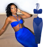 Escape Blue Mesh Ring Dress