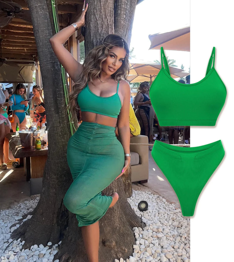 Escape Green Bra & Thong Set