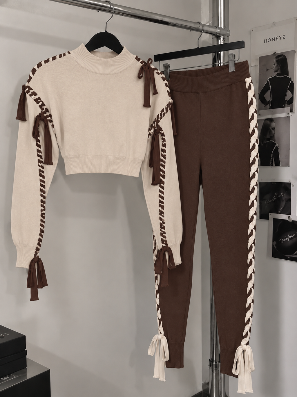 Double Knit Set Brown + Cream (PRE ORDER EARLY NOVEMBER)
