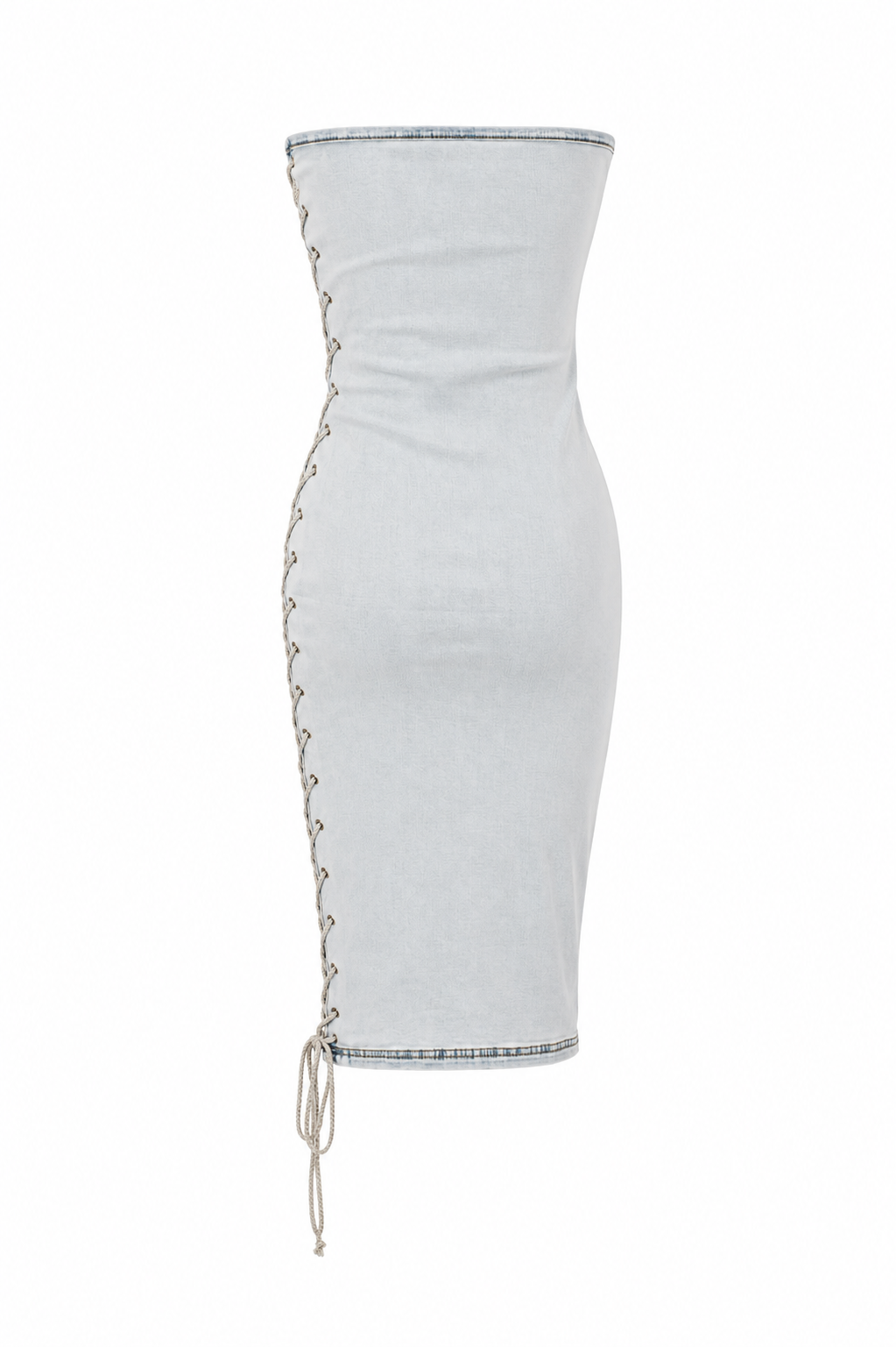 Queen Pin Boob Tube Denim Midi