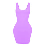 Purple Soft Bandage Mini Dress