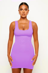 Purple Soft Bandage Mini Dress