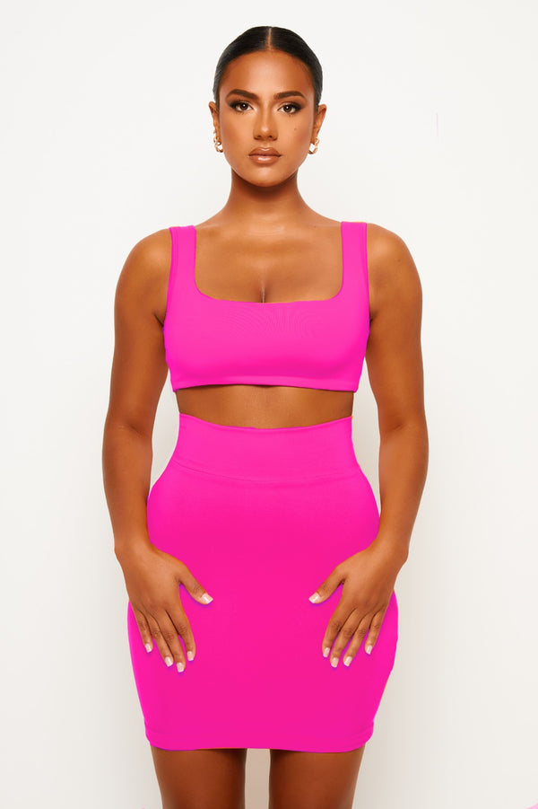 Hot Pink Soft Bandage Two Piece Mini