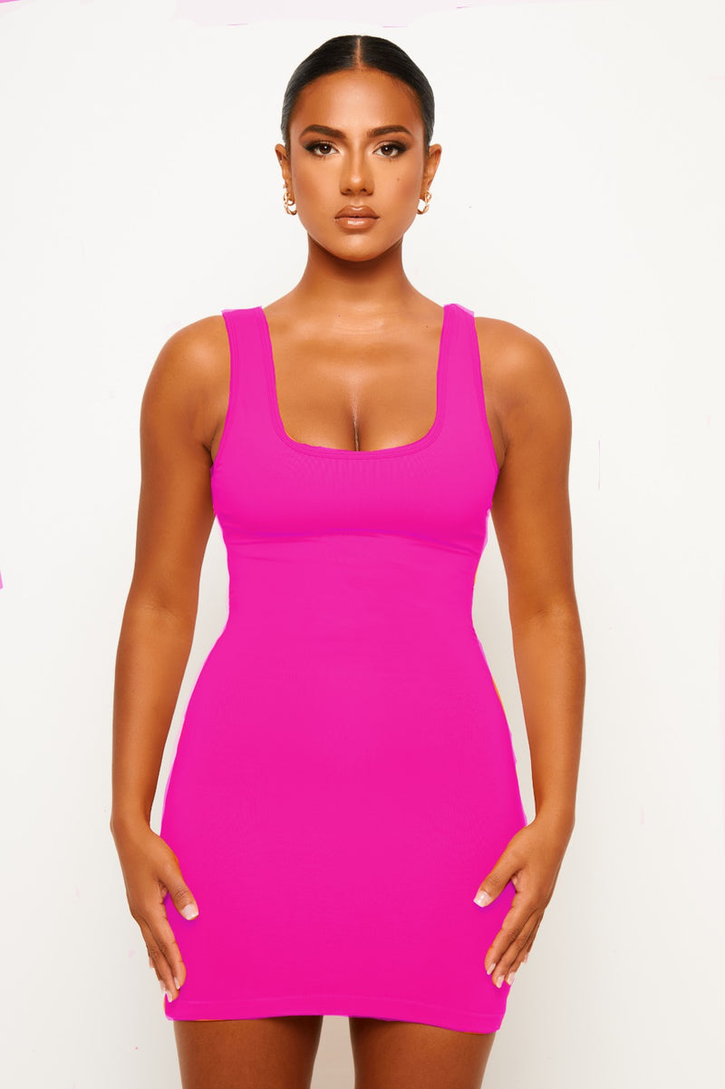 Hot Pink Soft Bandage Mini Dress