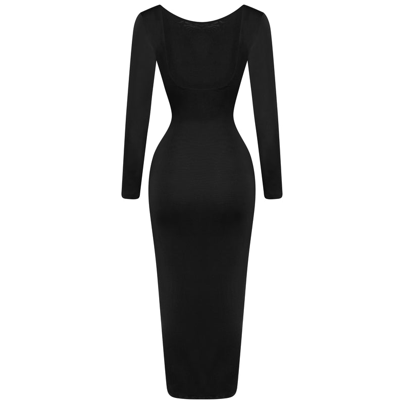 Black  Contoured Maxi Dress