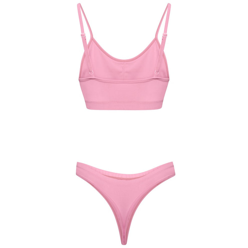 Pink Bra & Thong Set
