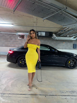 Yellow Double Mesh Dress