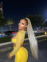 Yellow Bandage & Mesh 2 Piece