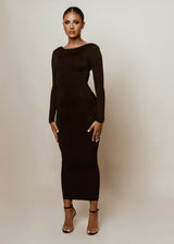 Black  Contoured Maxi Dress