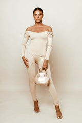 Beige Double Up Jumpsuit