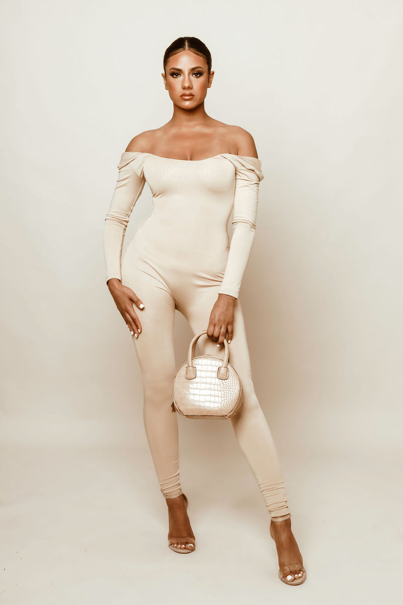Beige Double Up Jumpsuit