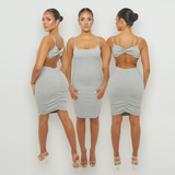 Grey Backless Midi