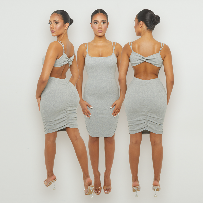 Grey Backless Midi