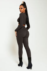 Charcoal Teddy Velvet Two Piece