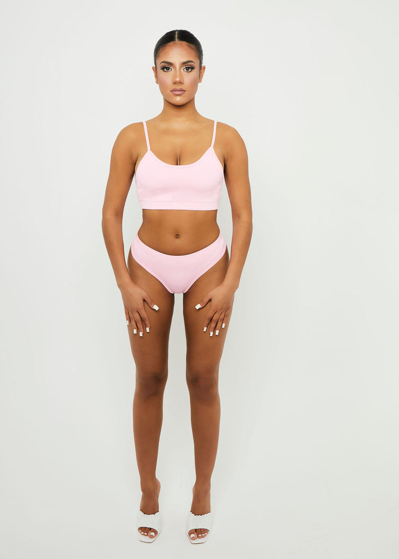 Pink Bra & Thong Set