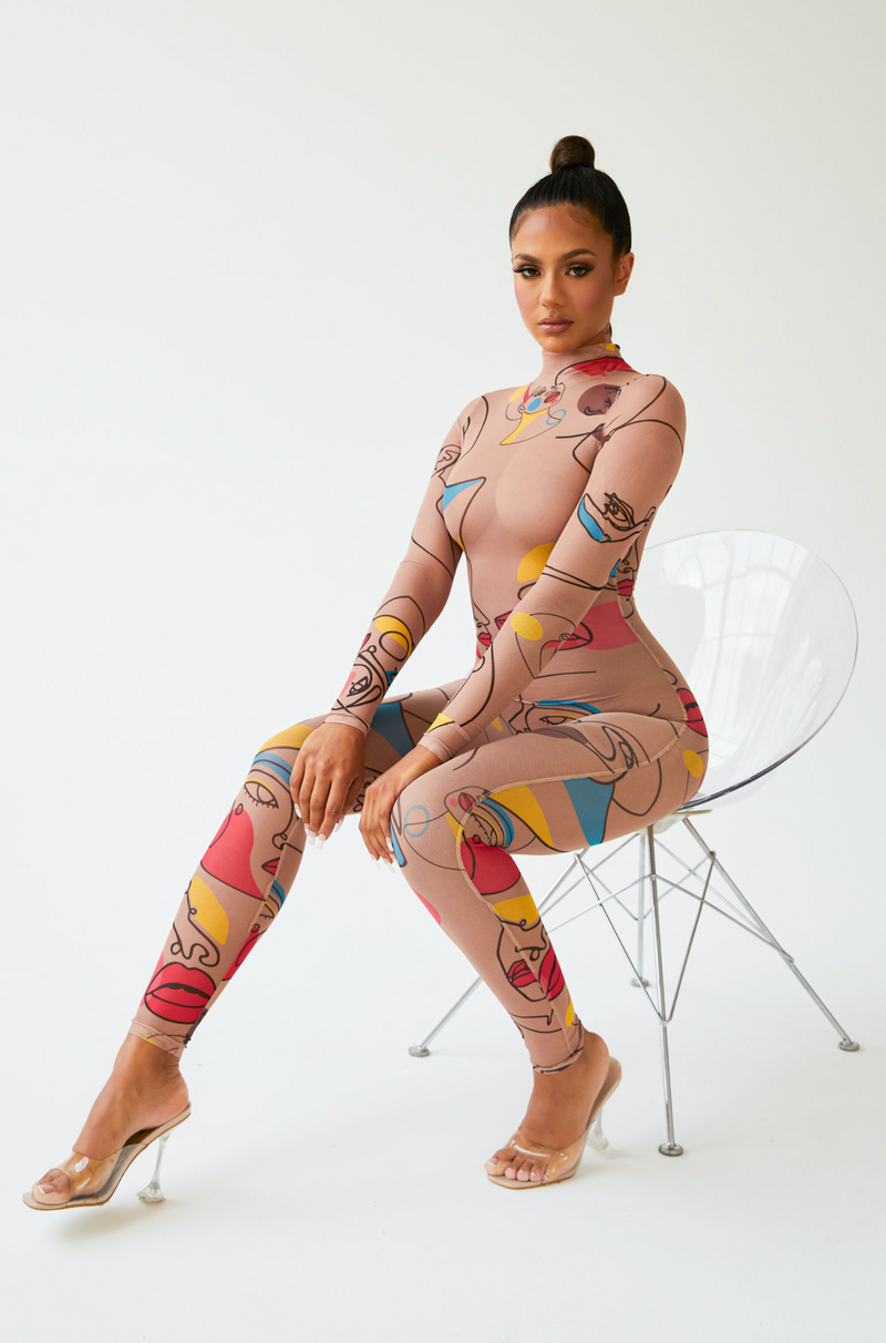 Graffiti Mesh Jumpsuit