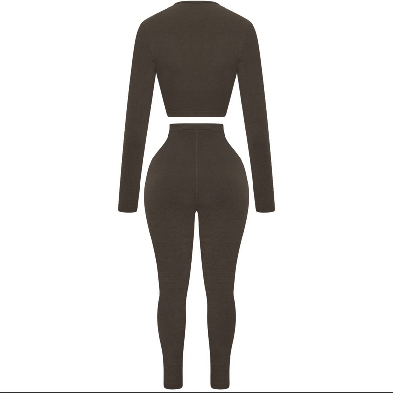 Charcoal Teddy Velvet Two Piece