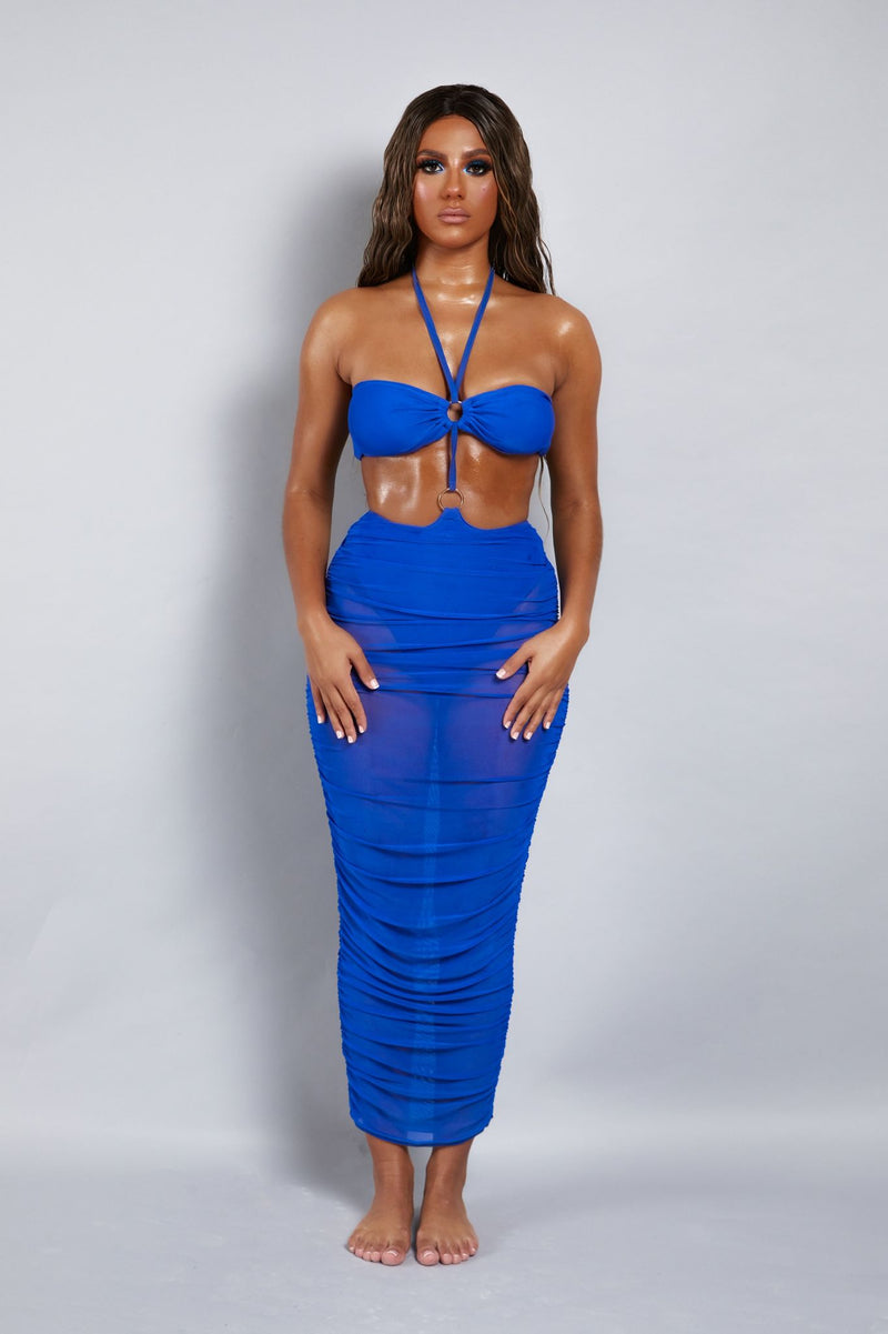 Escape Blue Mesh Ring Dress