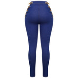 Dark Blue Chain Denim Jeans