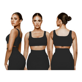 Petite Black Soft Bandage Two Piece Mini