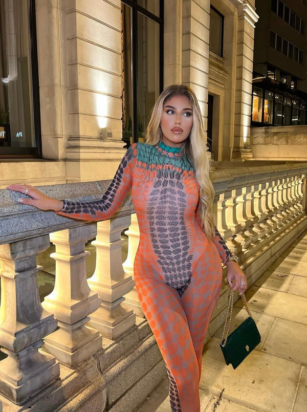 Snake Mesh Jumpsuit