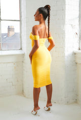 Yellow Double Mesh Dress