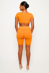 Orange High Waisted Shorts