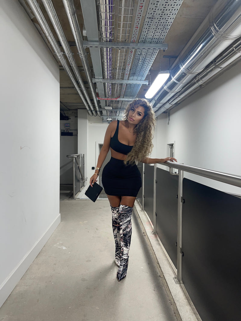 Black Soft Bandage Two Piece Mini