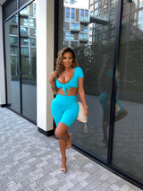 Turquoise High Waisted Shorts