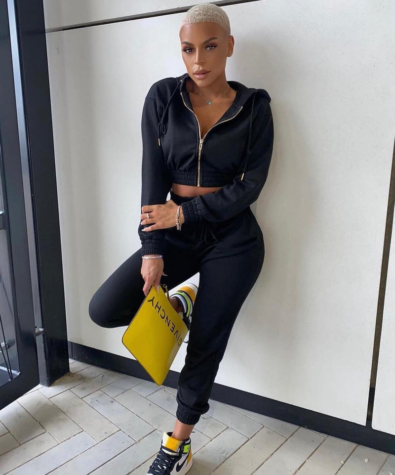 Black Structured Tracksuit