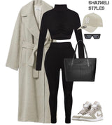 Black on Black Ruched 2 piece