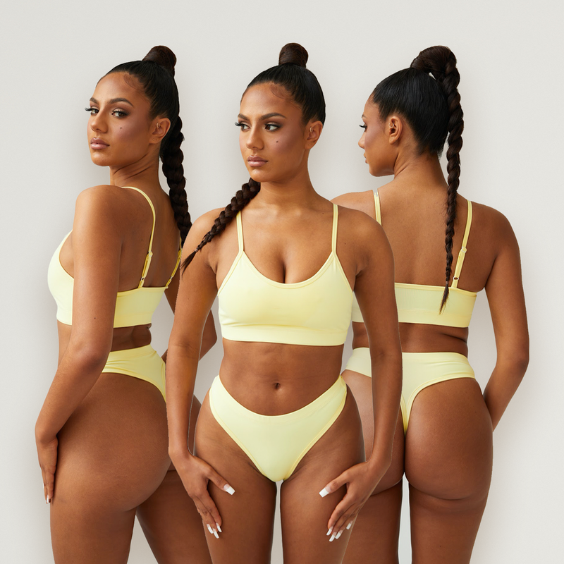 Yellow Bra & Thong Set
